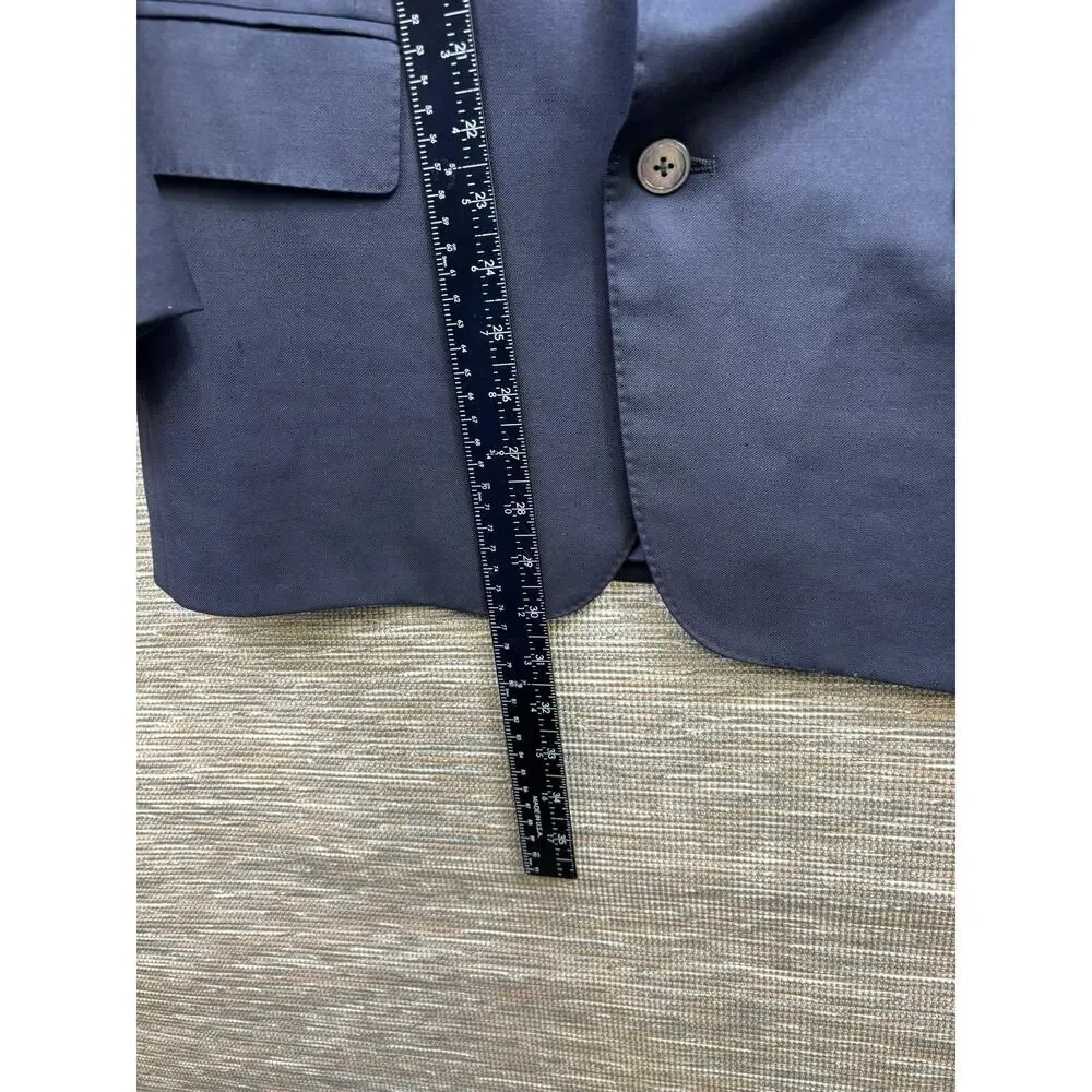 Corneliani Blazer Mens 50 Blue Virgin Wool Suit Jacket Made In Italy Two Button